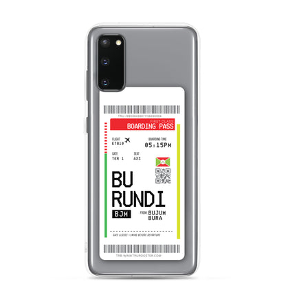 Burundi Transit Boarding Pass Samsung Case