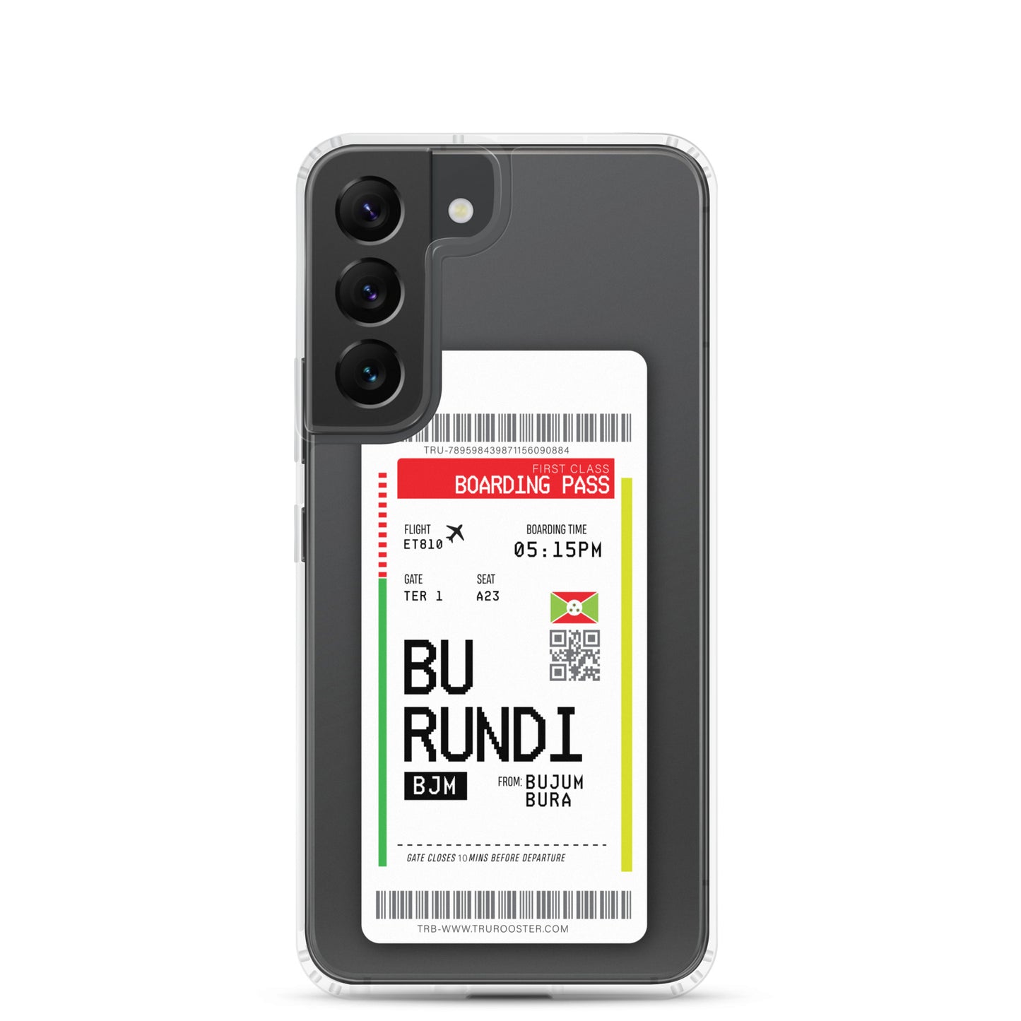 Burundi Transit Boarding Pass Samsung Case